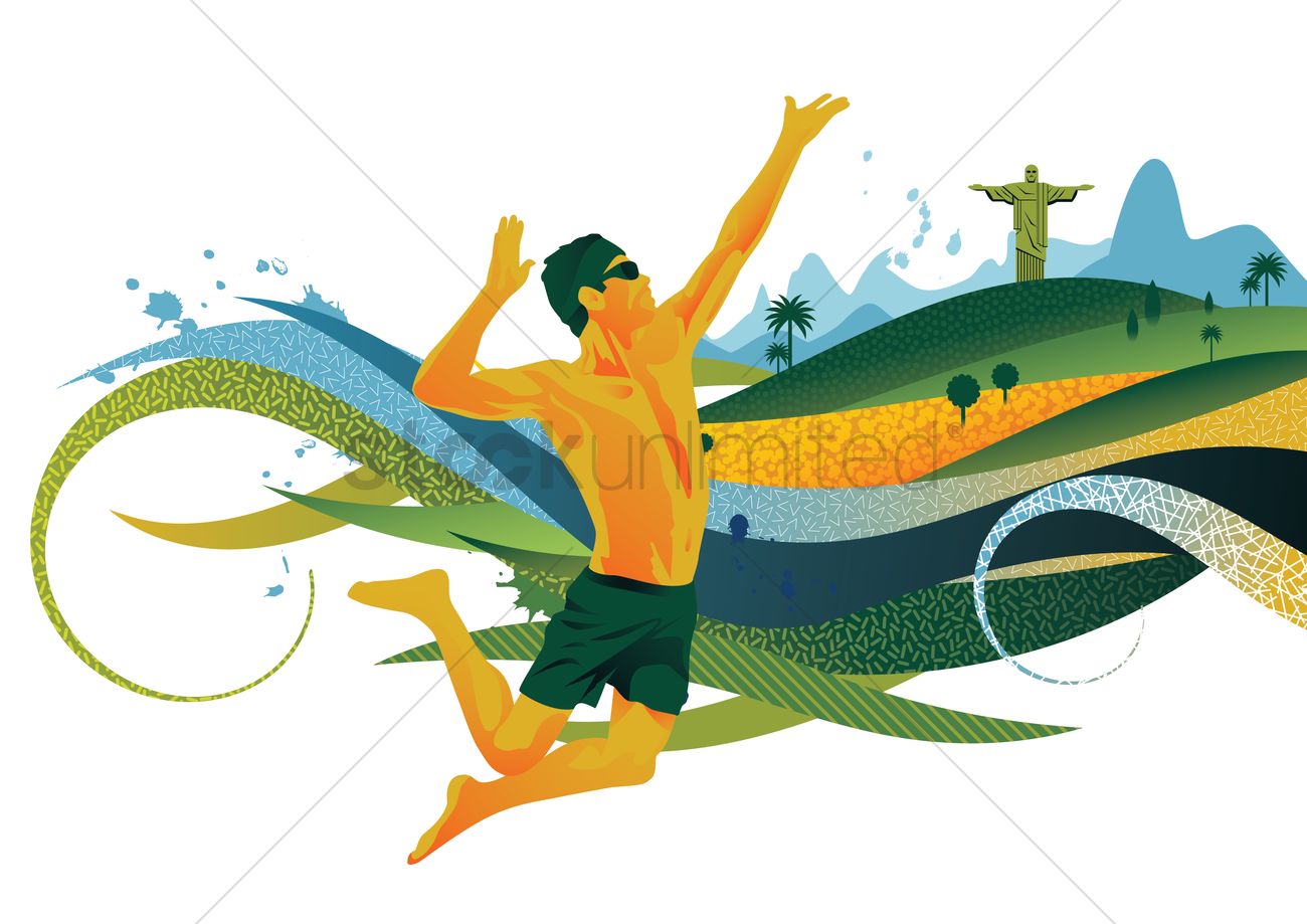 1300x919 Sports Competition Beach Volleyball Vector Image