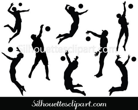 480x384 Beach Volleyball Silhouette Vector Sports Silhouette Vector