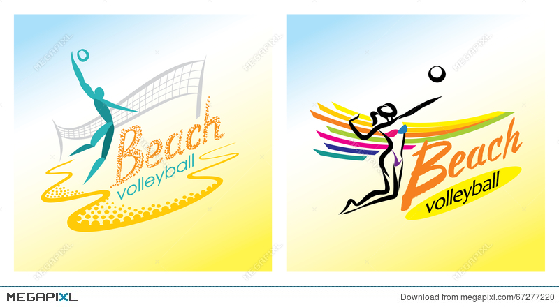 800x440 Beach Volleyball Vector Icon Illustration