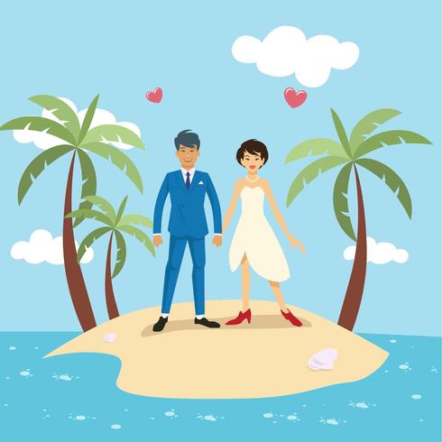 Beach Wedding Vector Illustration 490x490 Beach Wedding Vector Illustration