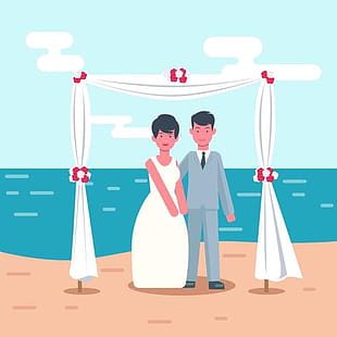 Beach Wedding Vector Illustration Free Graphics 310x310 Beach Wedding Vector Illustration Free Graphics