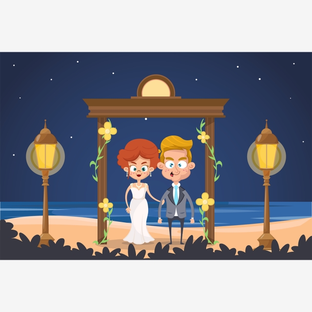 Cute Couple Marrying On The Beach, Wedding, Couple, Bride Png 640x640 Cute Couple Marrying On The Beach, Wedding, Couple, Bride Png