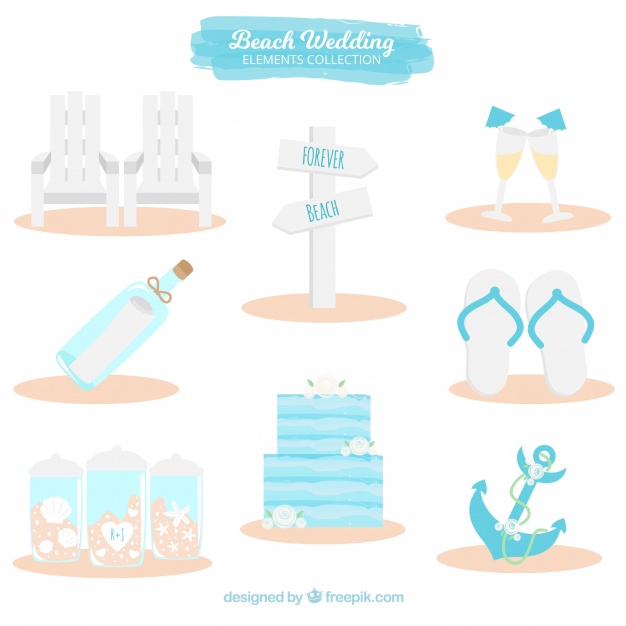 Decorative Elements For Beach Wedding Vector Free Download 626x626 Decorative Elements For Beach Wedding Vector Free Download