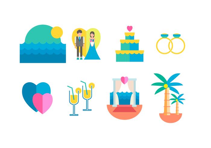 Free Beach Wedding Vector Icons 700x490 Free Beach Wedding Vector Icons
