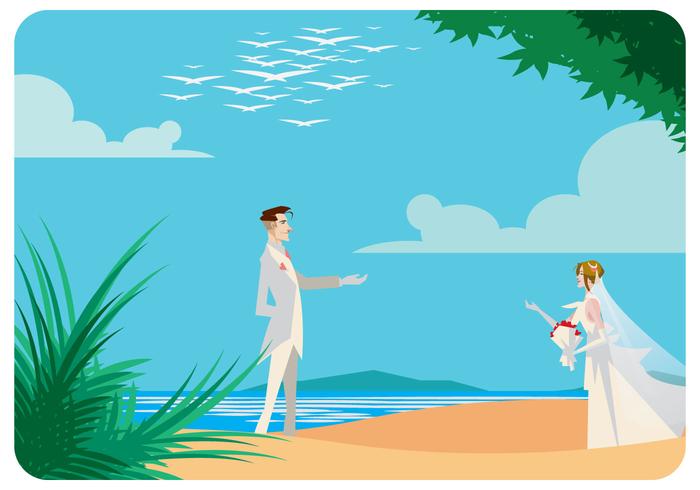 Romantic Beach Wedding Vector 700x490 Romantic Beach Wedding Vector