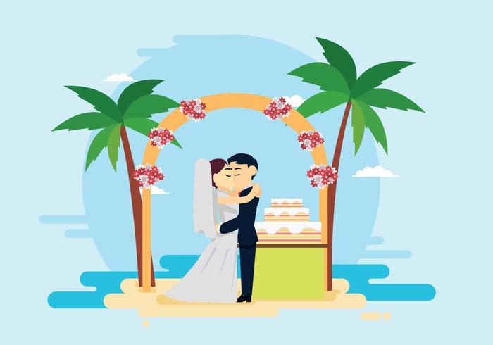 Wedding Ceremony On The Beach Illustration 700x490 Wedding Ceremony On The Beach Illustration