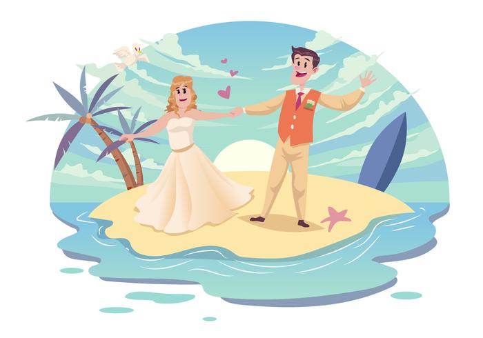 Beach Wedding Couple Vector 700x490 Beach Wedding Couple Vector