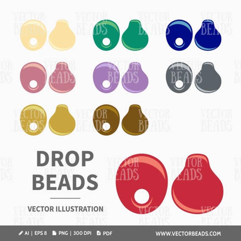 794x794 Clip Art Set Of Miyuki Drop Beads Beads Vector Graphics Etsy