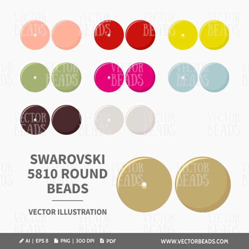 794x794 Clip Art Set Of Swarovski Round Beads Beads Vector Etsy
