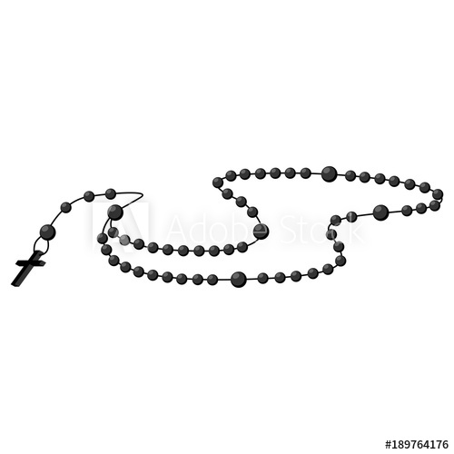 500x500 Holy Rosary Beads Vector Illustration Prayer Catholic Chaplet