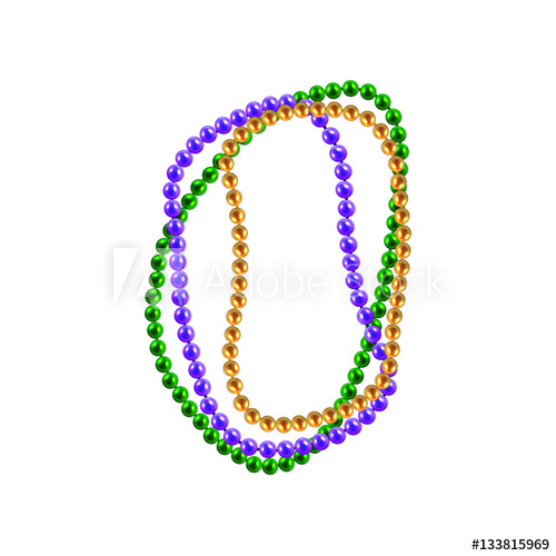 500x500 Mardi Gras Beads Vector Illustration