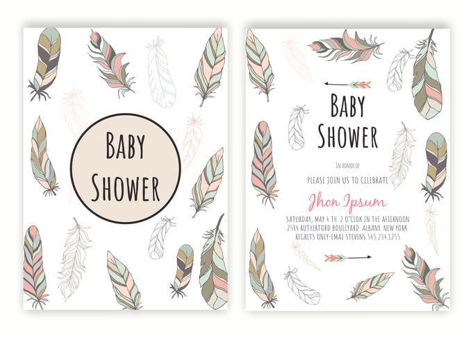 681x490 Baby Shower Hand Drawn Native American Dream Catcher Beads Vector