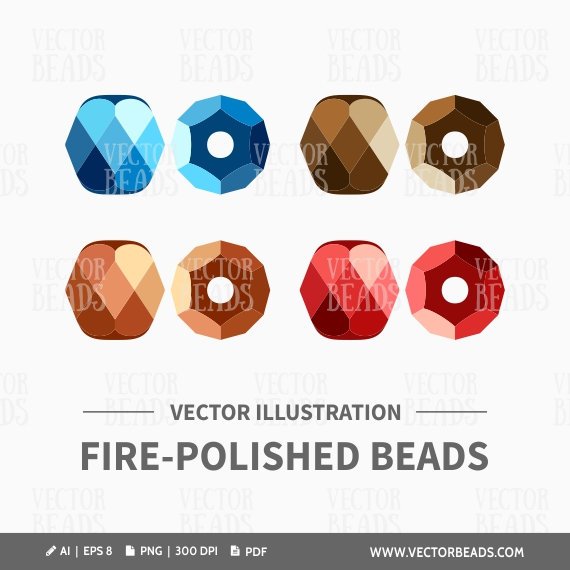 570x570 Vector Illustration Of Fire Polished Beads