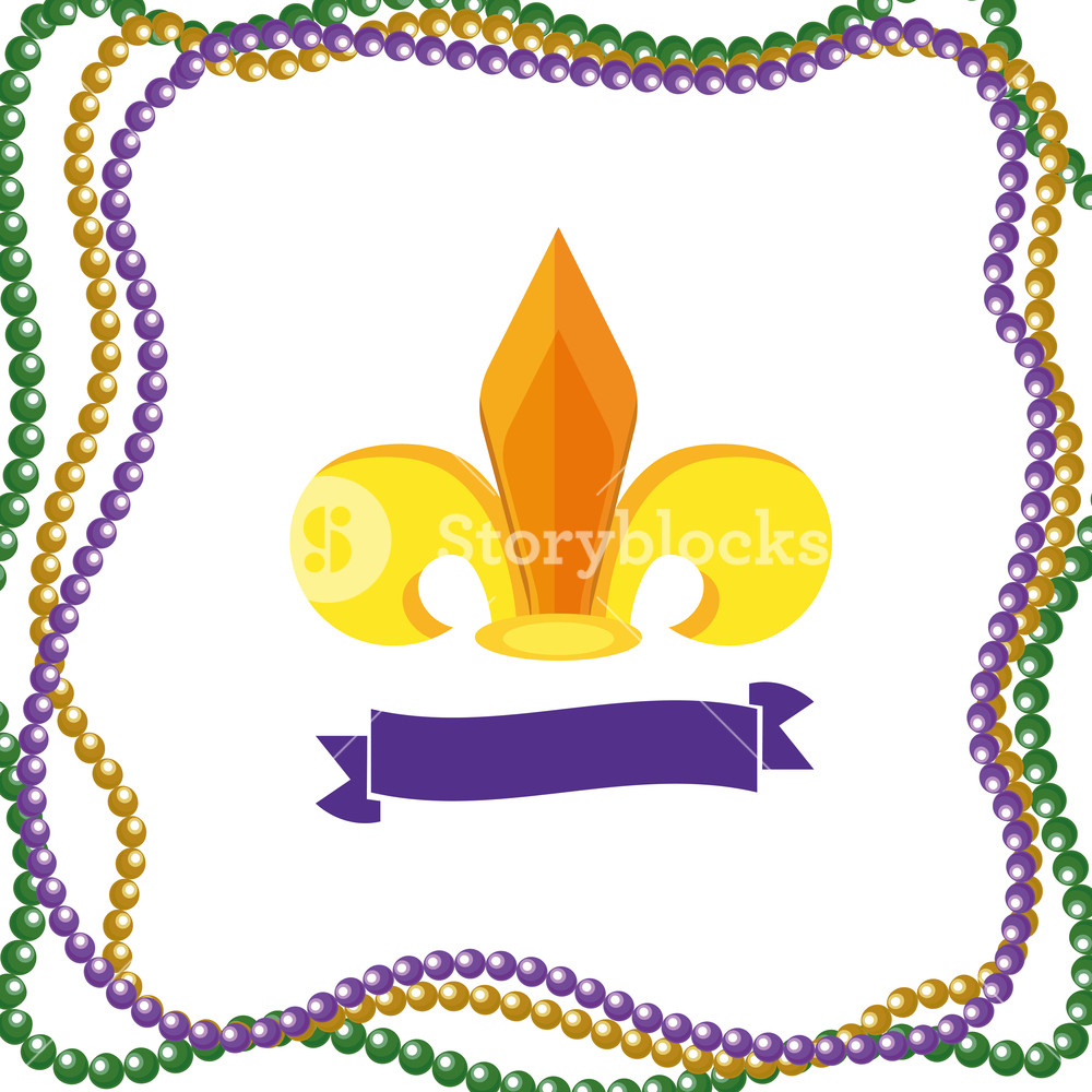 1000x1000 Fleur De Lis Symbol With Beads Vector Illustration Graphic Design