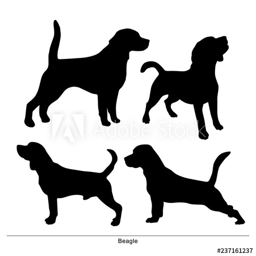 Beagle Breed Dog Vector Silhouette Of The Dog 500x500 Beagle Breed Dog Vector Silhouette Of The Dog