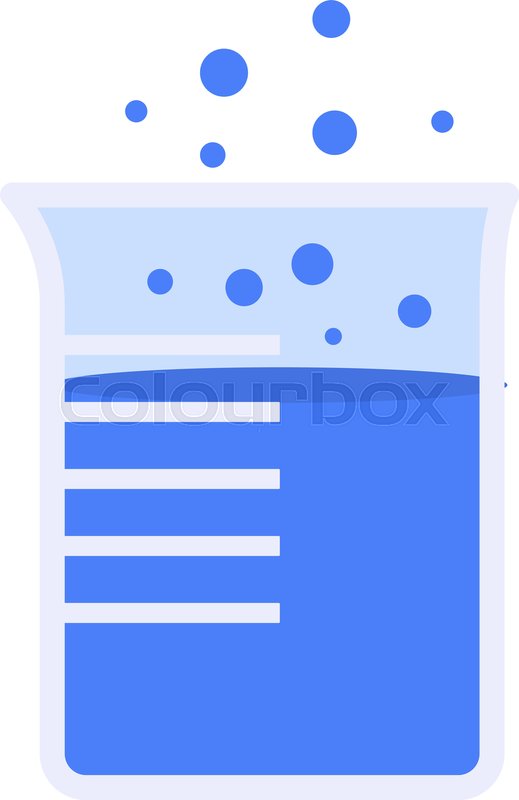 519x800 Boiling Blue Beaker Icon Flat Stock Vector Colourbox