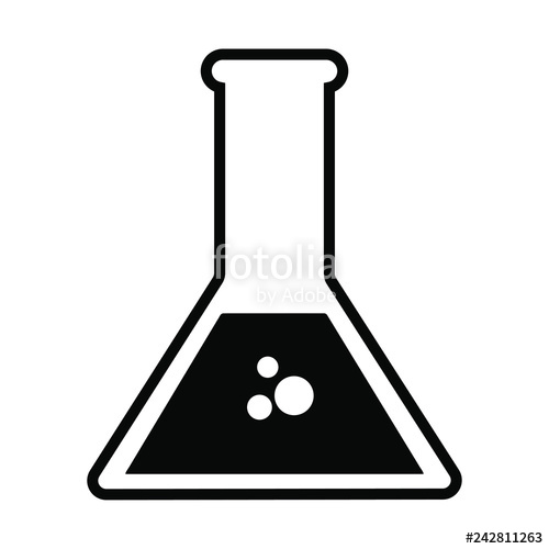 500x500 Chemistry Beakers Icon Vector Illustration Stock Image