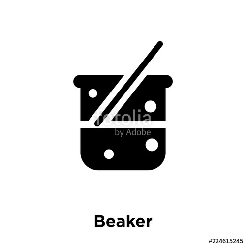 500x500 Beaker Icon Vector Isolated On White Background, Logo Concept