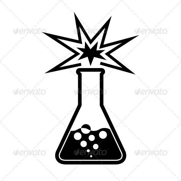 590x590 Experiment In Beaker Chemical Background Vector Icon