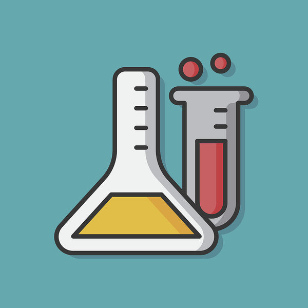 600x600 Experiment Beaker Vector Icon Art Print
