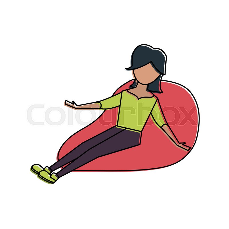 Young Woman Sitting On Bean Bag Icon Stock Vector Colourbox 800x800 Young Woman Sitting On Bean Bag Icon Stock Vector Colourbox
