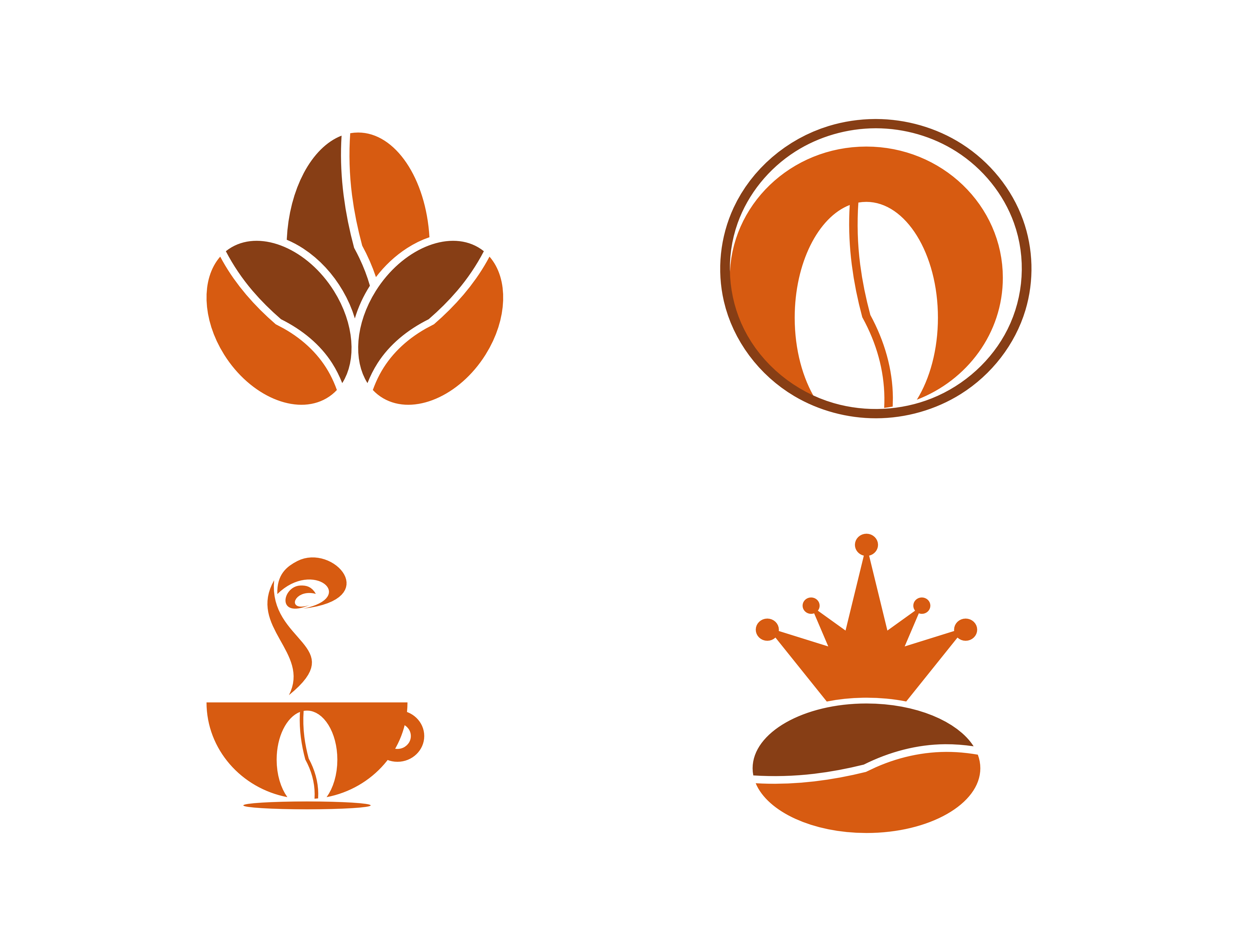 5000x3846 Set Of Coffee Bean Vector Logo Graphic