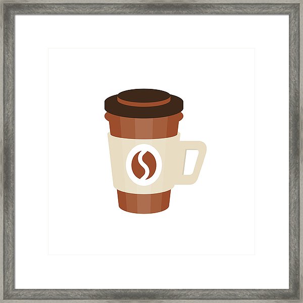 600x600 Thermo Plastic Coffee Cup With Coffee Bean Vector Illustration