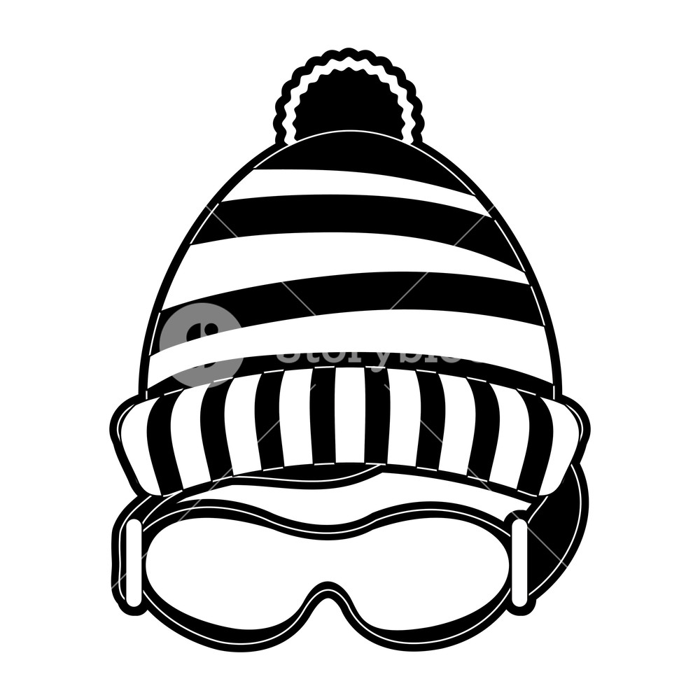 1000x1000 Beanie Hat And Googles Icon Vector Illustration Graphic Design