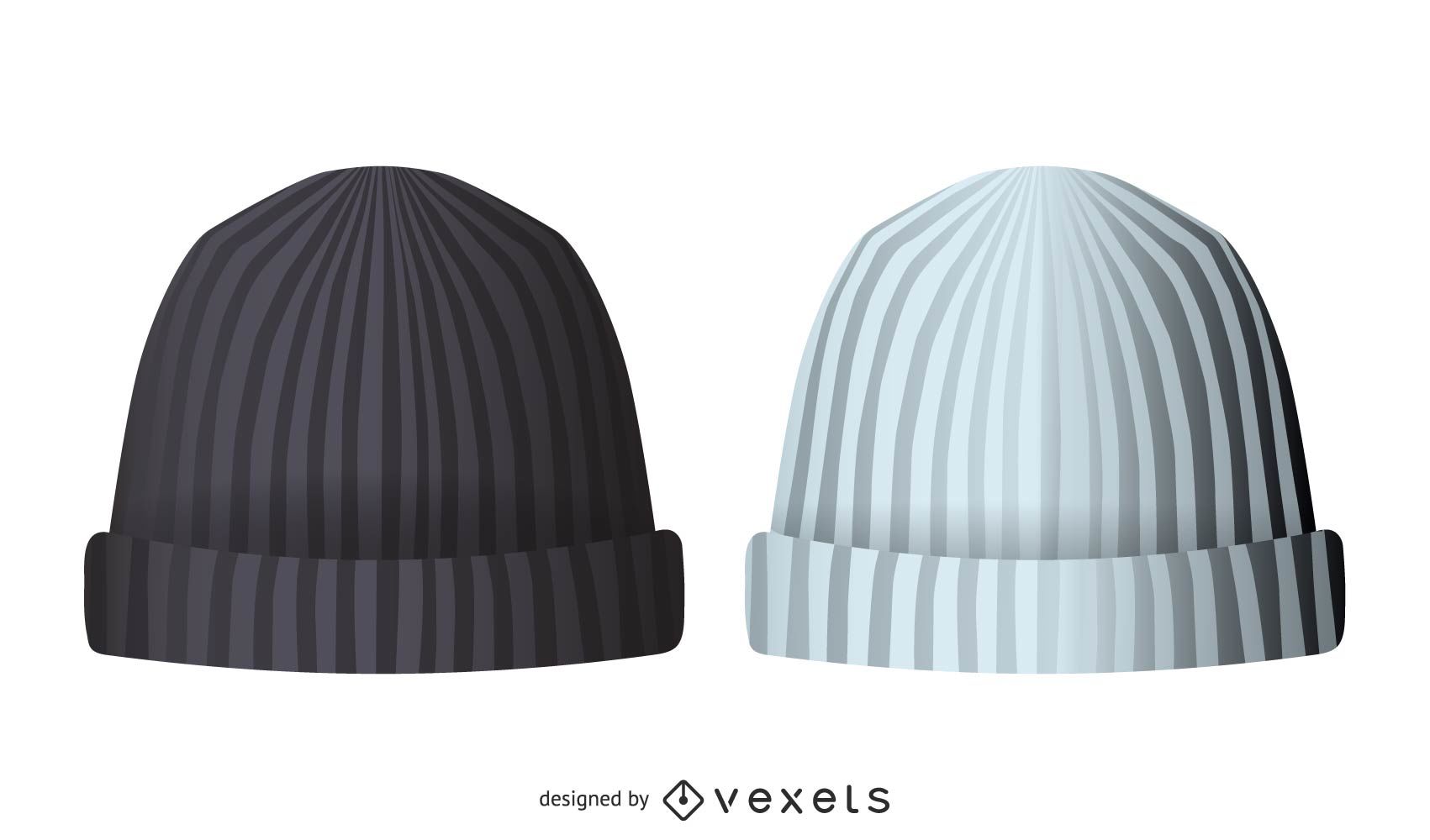 1701x1000 Black White Beanie Vector Design