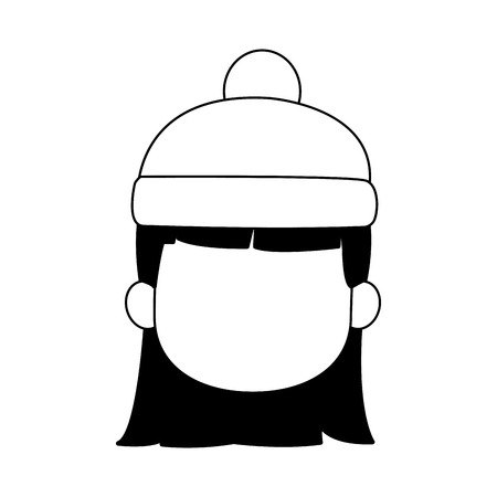 450x450 Girl Faceless With Beanie Hat Vector Illustration Graphic Design