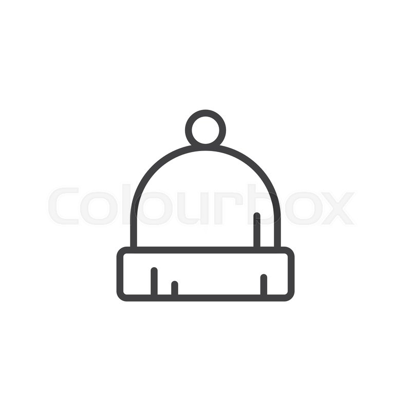 800x800 Beanie Hat Outline Icon Linear Style Stock Vector Colourbox