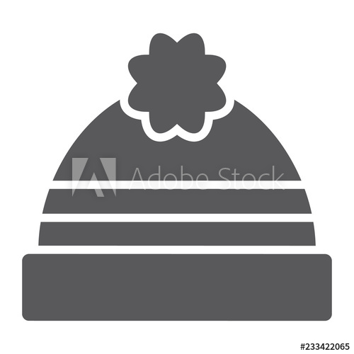 500x500 Winter Hat Glyph Icon, Clothing And Warm, Cap Sign, Vector