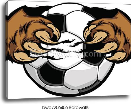 Soccer Ball With Bear Claws Vector Canvas Print Barewalls 453x379 Soccer Ball With Bear Claws Vector Canvas Print Barewalls