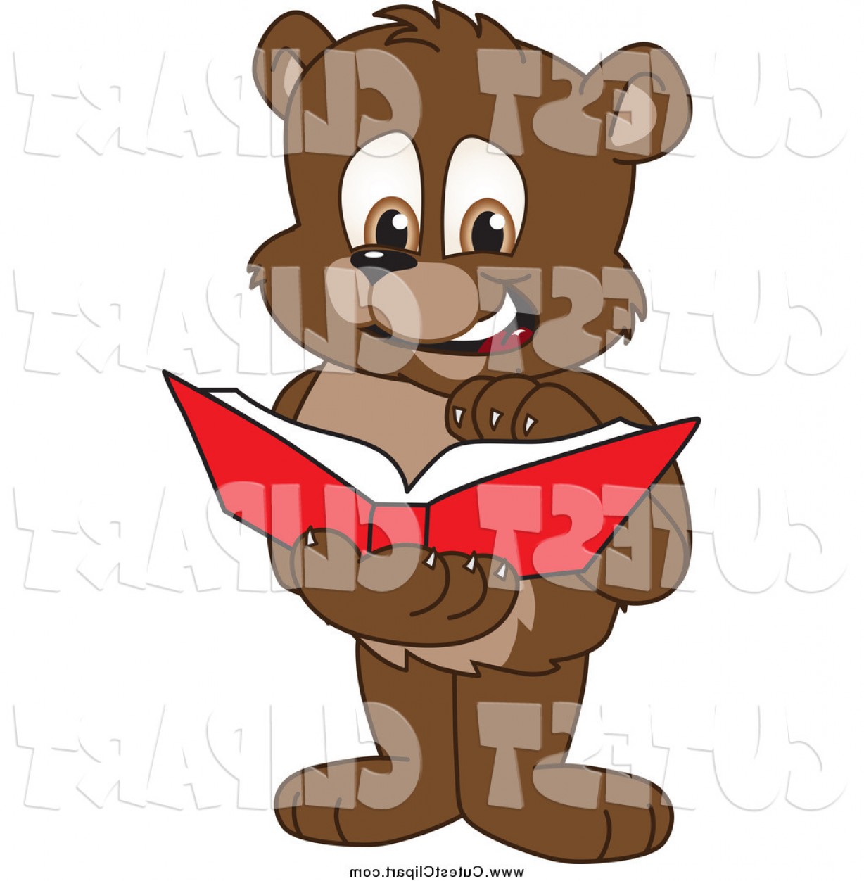 Cartoon Vector Clip Art Of A Brown Bear Cub School Mascot Reading 1228x1252 Cartoon Vector Clip Art Of A Brown Bear Cub School Mascot Reading