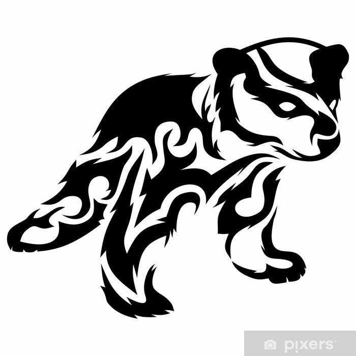 Tribal Bear Cub Vector Tattoo Wall Mural 700x700 Tribal Bear Cub Vector Tattoo Wall Mural