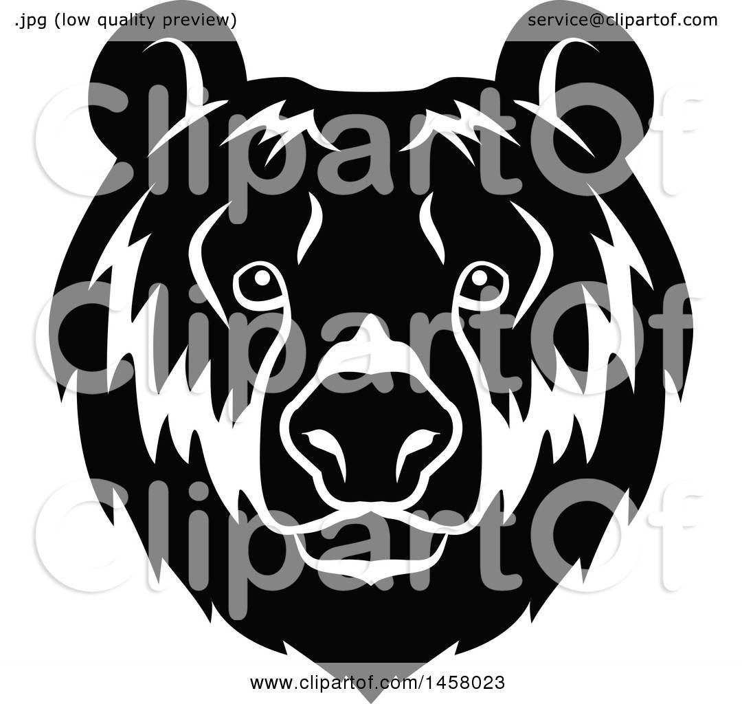Clipart Of A Black And White Bear Mascot Face 1080x1024 Clipart Of A Black And White Bear Mascot Face