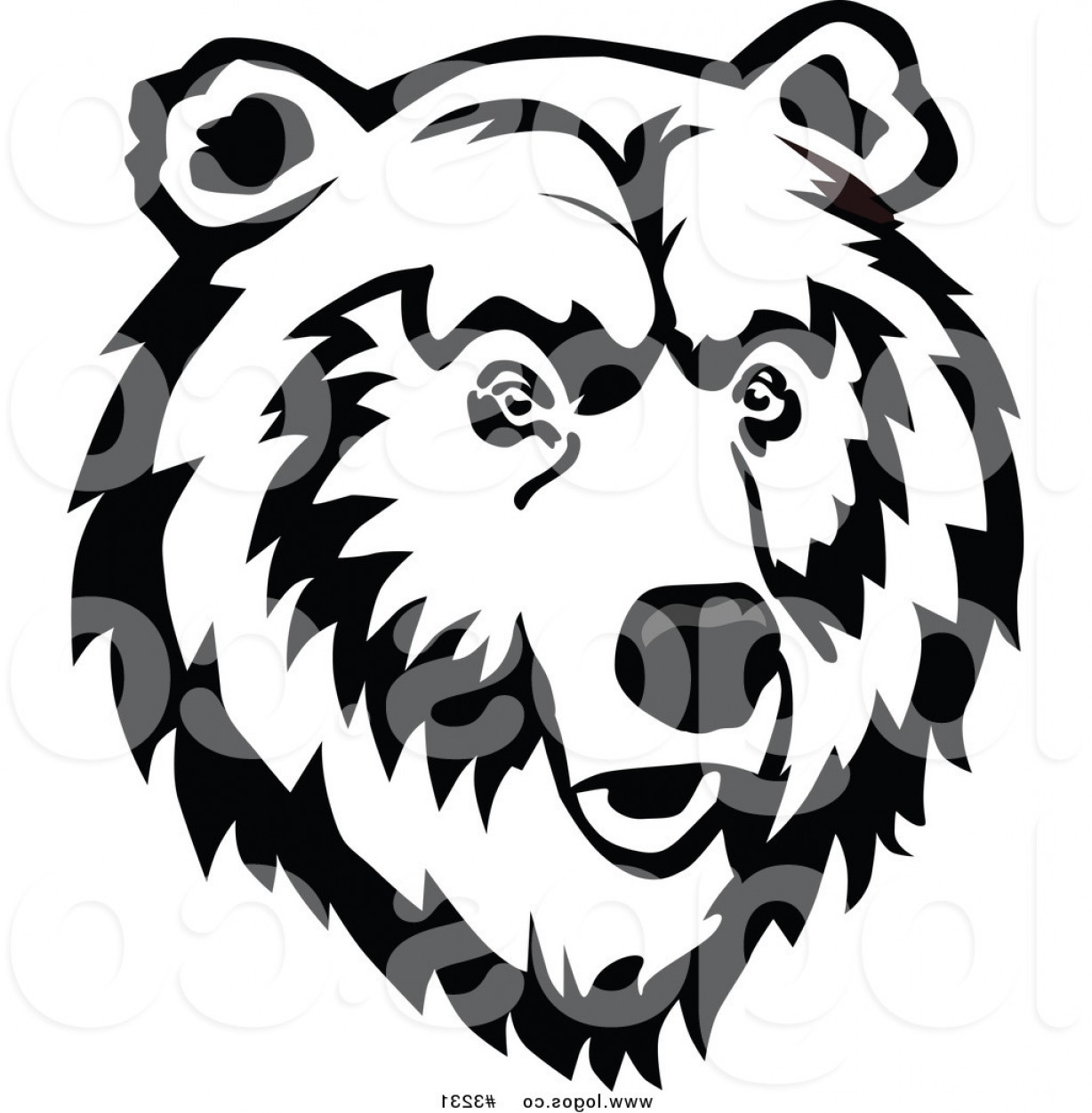 Royalty Free Vector Of A Black And White Bear Face Logo 1228x1252 Royalty Free Vector Of A Black And White Bear Face Logo