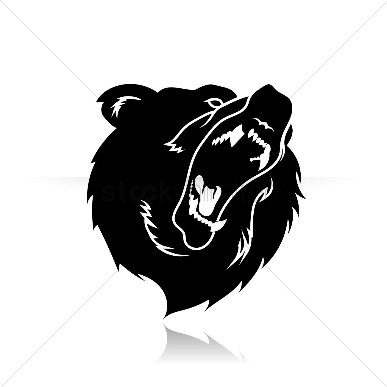 Silhouette Of Bear Face Vector Image 1300x1300 Silhouette Of Bear Face Vector Image