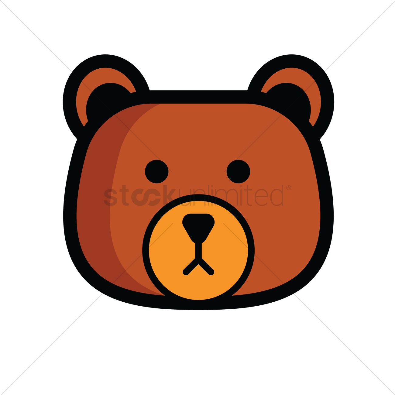 1300x1300 Bear Head Vector Image