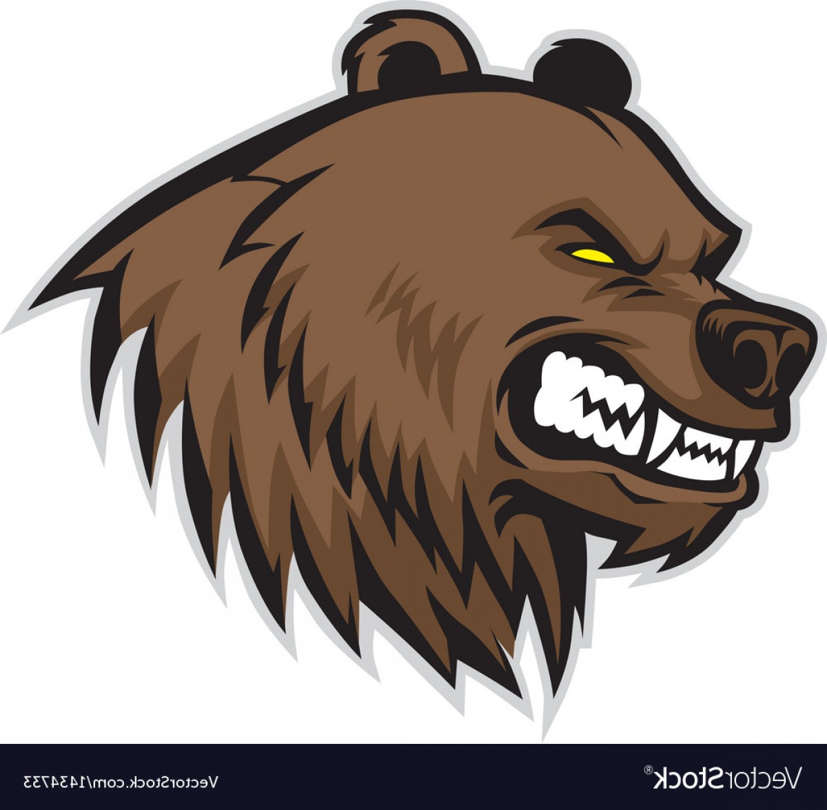 1200x1176 Angry Bear Head Mascot Vector Soidergi