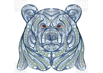 400x283 Ethnic Bear Head Vector Image Of Plants And Animals Arkela