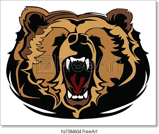 560x470 Free Art Print Of Grizzly Bear Mascot Head Vector Gra Mascot