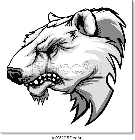 561x581 Free Art Print Of Polar Bear Mascot Head Vector Carto Cartoon