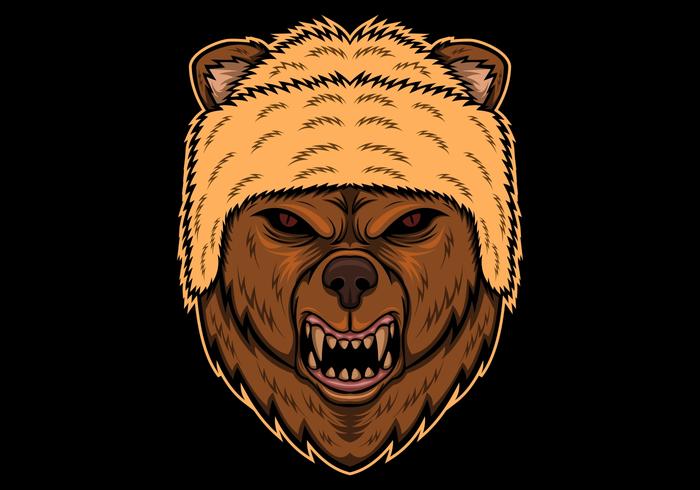 700x490 Bear Angry Head Vector Illustration