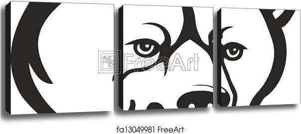 604x269 Art Block Print Of Bear Head Vector Illustration Of Tribal