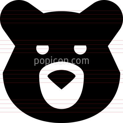 400x400 Bear Head Forest Creature Vector Icon