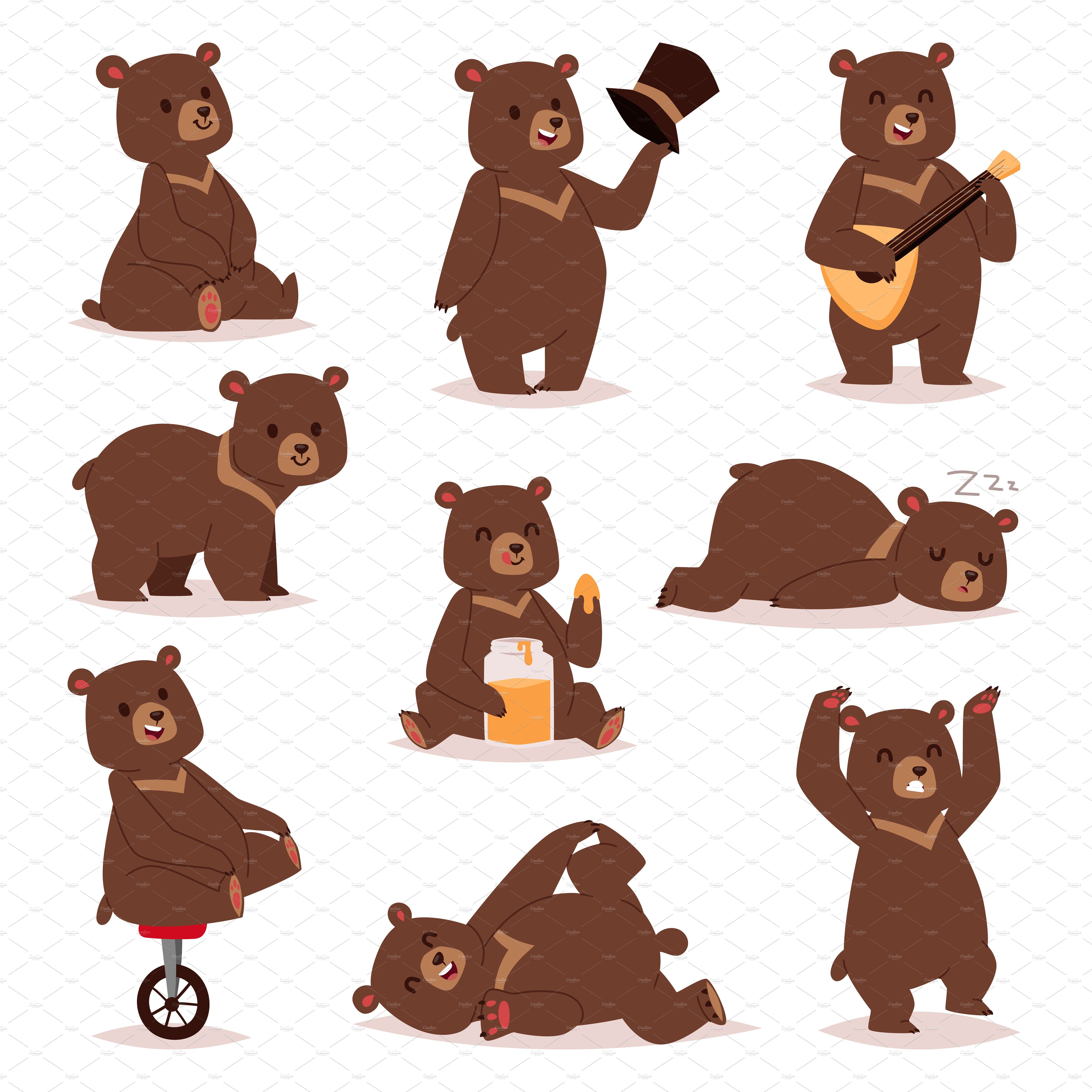 5000x5000 Cartoon Bear Vector Set