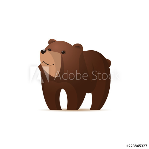 500x500 Cartoon Cute Bear Illustration Realistic Flat Funny Animal