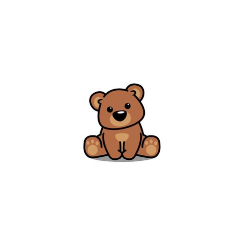 490x490 Cute Bear Sitting, Vector Illustration