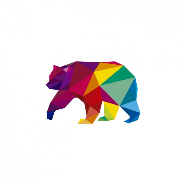 626x626 Polygonal Bear Illustration Vector Free Download